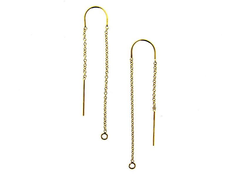 Gold Filled Threading Earring Cable Chain with centre U