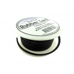 FLAT BLACK RUBBER CORD, 5mm x 5mtr SPOOL 