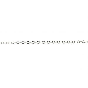 Sterling Silver 925 Flat Oval Chain, 1.7mm x 2.3mm (57)