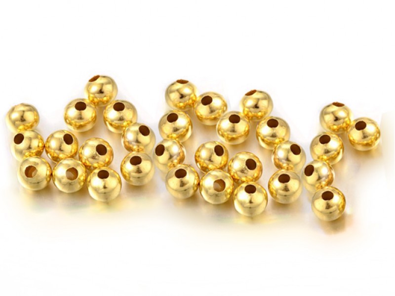 Pack of 14K Gold Filled Round Beads - 2.5mm (0.9mm hole)