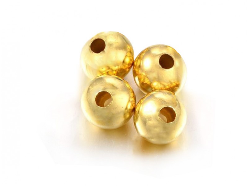 14K Gold Filled Round Beads - 7mm (1.8mm hole - 2 holes)