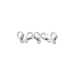 Sterling Silver 925 OVAL TRIGGER CLASP 7.8mm  (w/ fixed closed ring) PACK OF 5  
