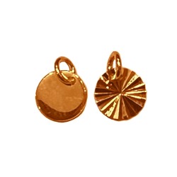 GOLD PLATED SILVER LAZER-CUT 7mm DISC PENDANT  