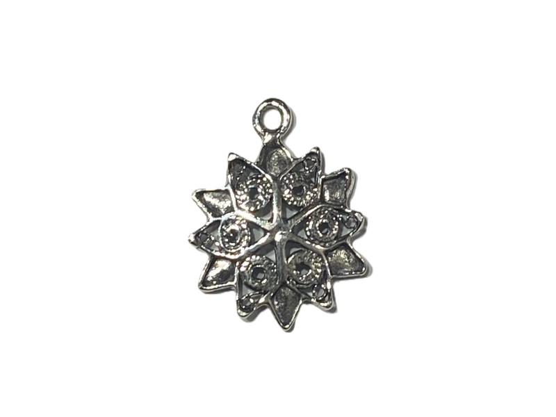 S925 SUNBURST FLOWER MANDALA PENDANT       