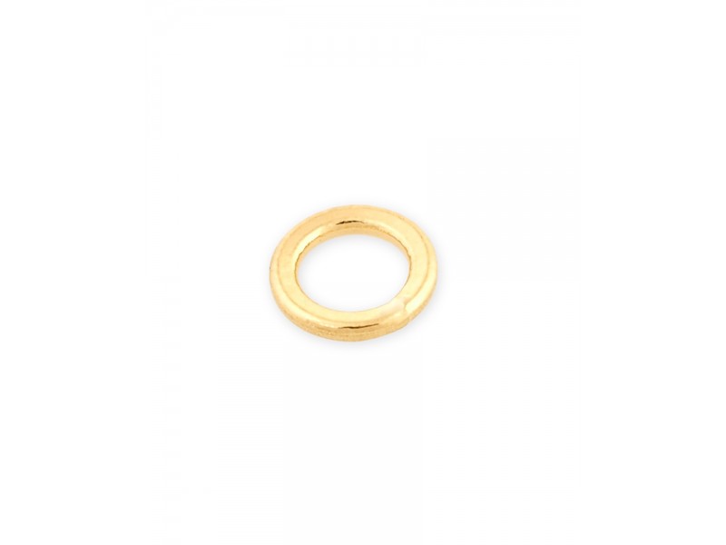 9K Yellow Gold Medium Weight Soldered Jump Ring - 5.0mm x 1.0mm (Per Piece)