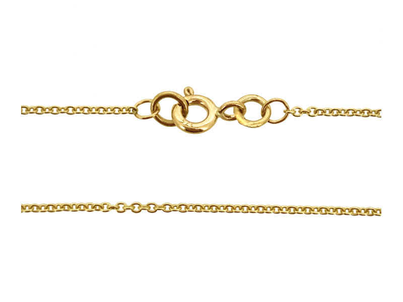 Ready Made 9K Fine Trace Chain with 5mm Bolt Ring Clasp - 1.2mm / 16"