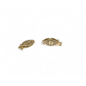 gold filled filigree oval pearl clasp 12x6mm