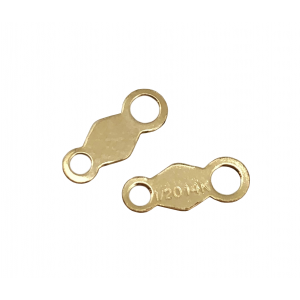 Gold Filled Chain Tags, 3.5 x 7mm, Pack of 10