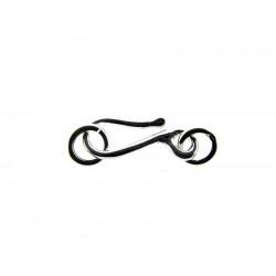 Sterling Silver 925 Hook Clasp w/ 2 rings, 15mm