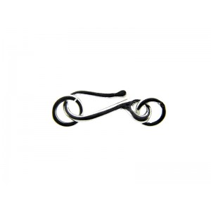 Sterling Silver 925 Hook Clasp w/ 2 rings, 15mm