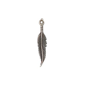Sterling Silver 925 Feather Pendant 10mm x 42mm