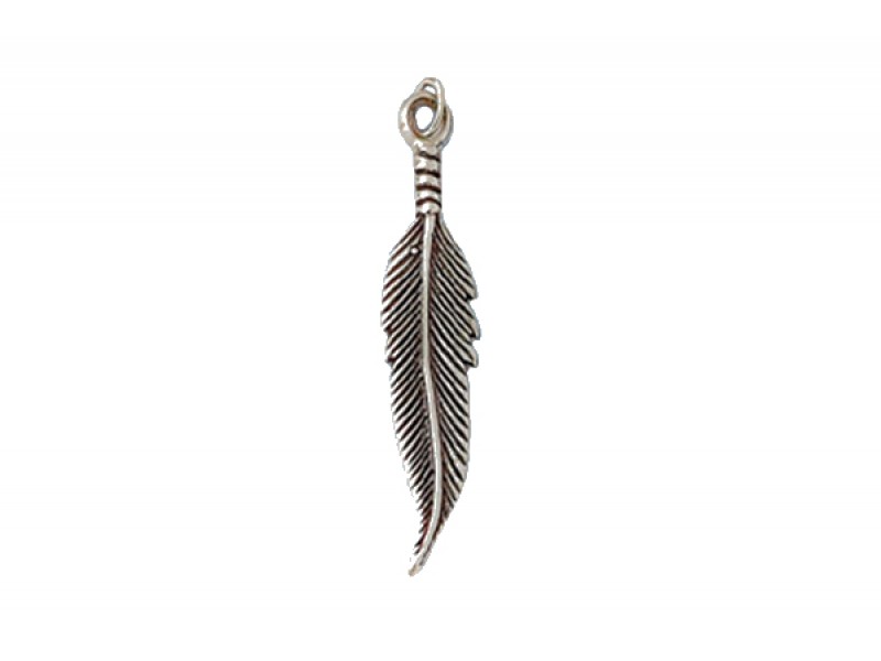 Sterling Silver 925 Large Feather Sword Pendant (with ring)