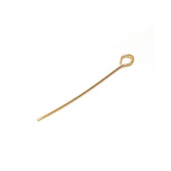 Gold Filled Eye Pin - 0.64mm x 1.5'' - pack of 10