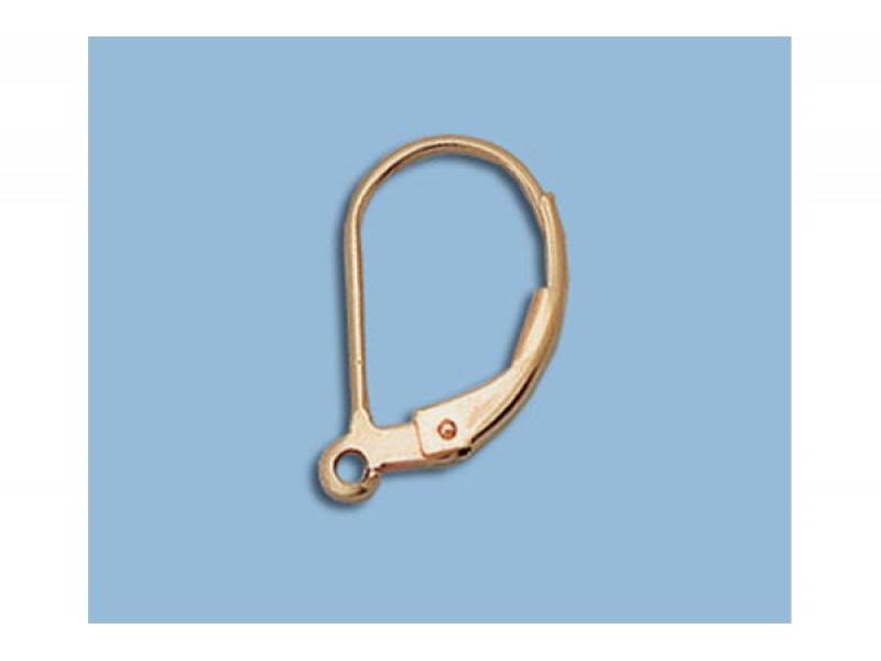 Gold Filled Lever back Plain Earrings - 16.5mm x 9.5mm