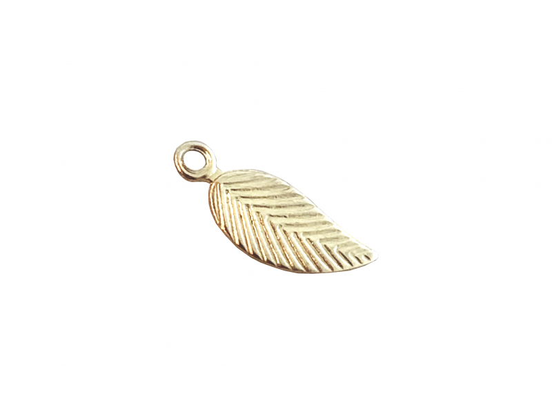 Golf Filled Small Leaf Charm (decorated on both sides)