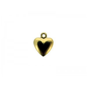 Gold Filled stamped Heart Charm 10mm, one side