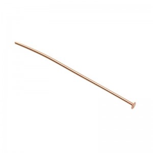 Rose Gold Filled Flat Head Pin - 0.5mm x 2'' - pack of 10