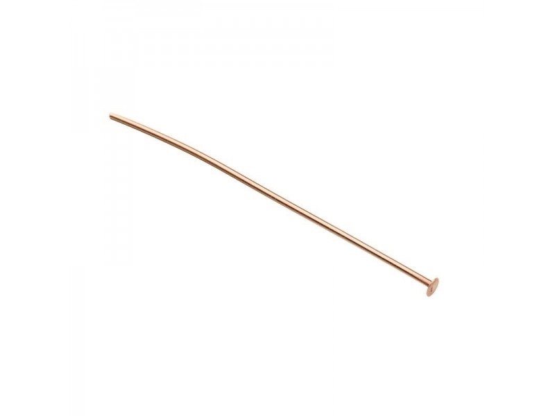 Rose Gold Filled Flat Head Pin - 0.5mm x 2'' - pack of 10