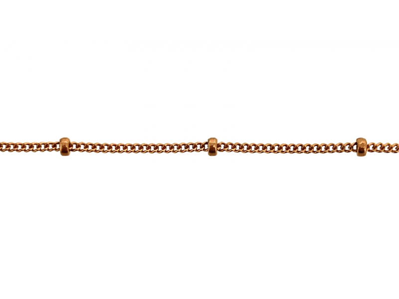 Rose Gold Filled Satellite Curb and Ball Chain - 1mm with 1.9mm Ball -