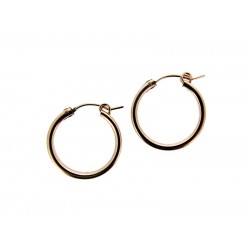 Rose Gold Filled Creole Lever Hoop Earrings - 15mm