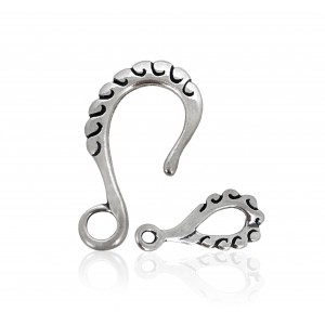 S925 SWIRL HOOK & EYE CLASP 