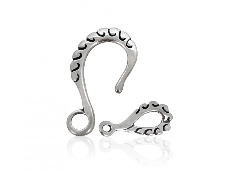 S925 SWIRL HOOK & EYE CLASP 