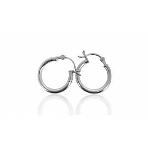 Sterling Silver 925 Creole Hoop Earrings - 12mm