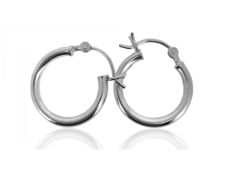 Sterling Silver 925 Creole Lever Hoop Earring - 20mm