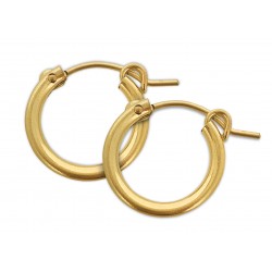 PAIR OF YELLOW GOLD FILLED CREOLE LEVER HOOP EARRING 18mm  2X18GF