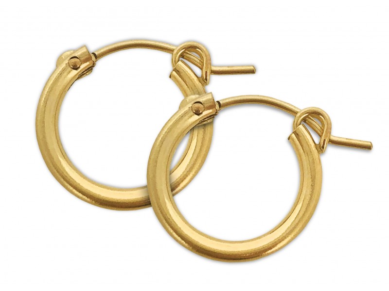 Gold Filled Creole Lever Hoop Earrings - 18mm