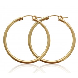 Gold Filled Creole Lever Hoop Earrings - 34mm