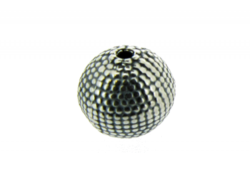 Sterling Silver 925 Round Ethnic Patterned Bead 14.5mm