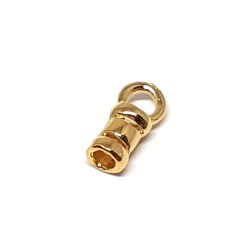 Brass Deep Heavy Gold Plated Crimping End Cap, 2mm