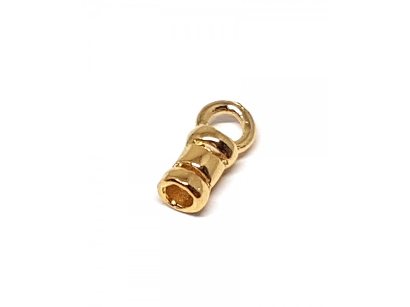 Brass Deep Heavy Gold Plated Crimping End Cap, 2mm