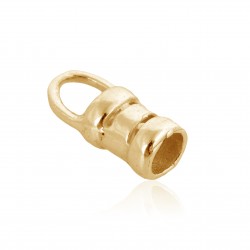 Brass Deep Heavy Gold Plated Crimping End Cap, 3mm