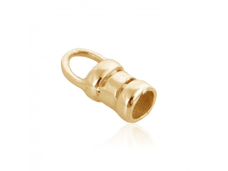 Brass Deep Heavy Gold Plated Crimping End Cap, 2.6mm