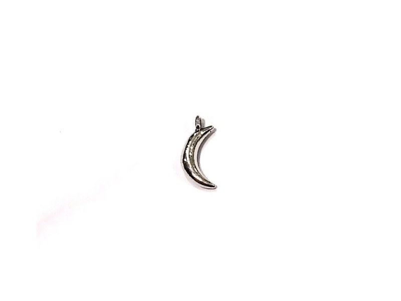 Sterling Silver 925 Crescent Moon Charm (with ring)