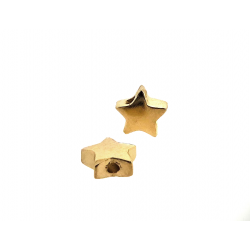 Brass Deep Heavy Gold Plated Star Bead, 5.7mm, 2 hole