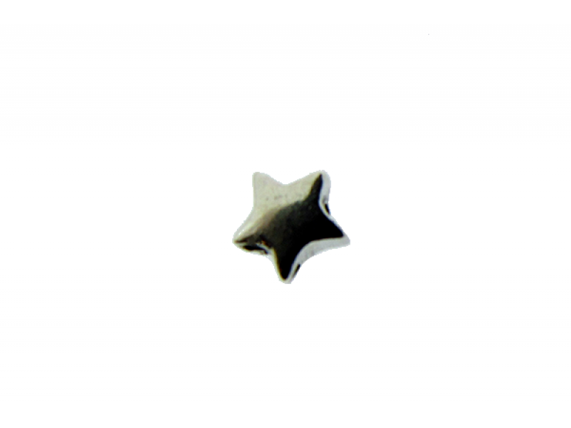 Sterling Silver 925 Star Bead 6mm, thick 2.4mm