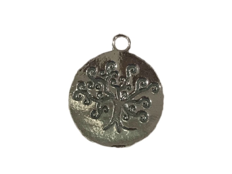 Sterling Silver 925 Tree of Life Disc Pendant