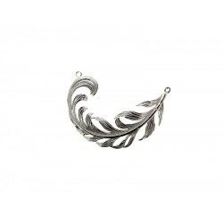 Sterling Silver 925 Big Curled Feather Pendant