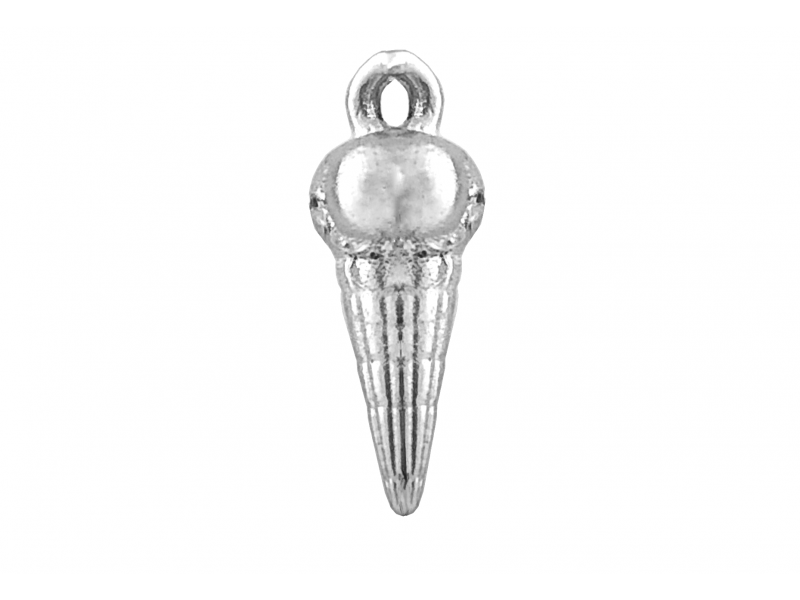 Sterling Silver 925 Ice Cream Cone Charm