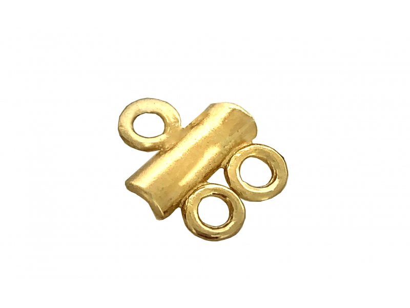 Deep Gold Heavy Plated 1 into 2 Bar Connector 