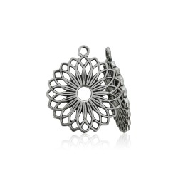 Sterling Silver 925 Filigree Flower Pendant