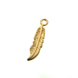 DEEP GOLD PLATE FEATHER CHARM 15348GF