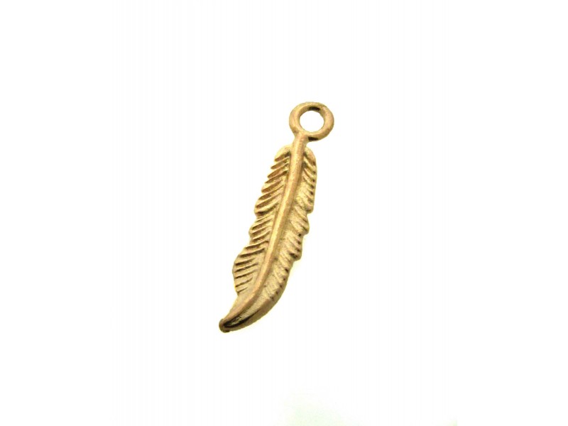 Gold Filled Feather Charm