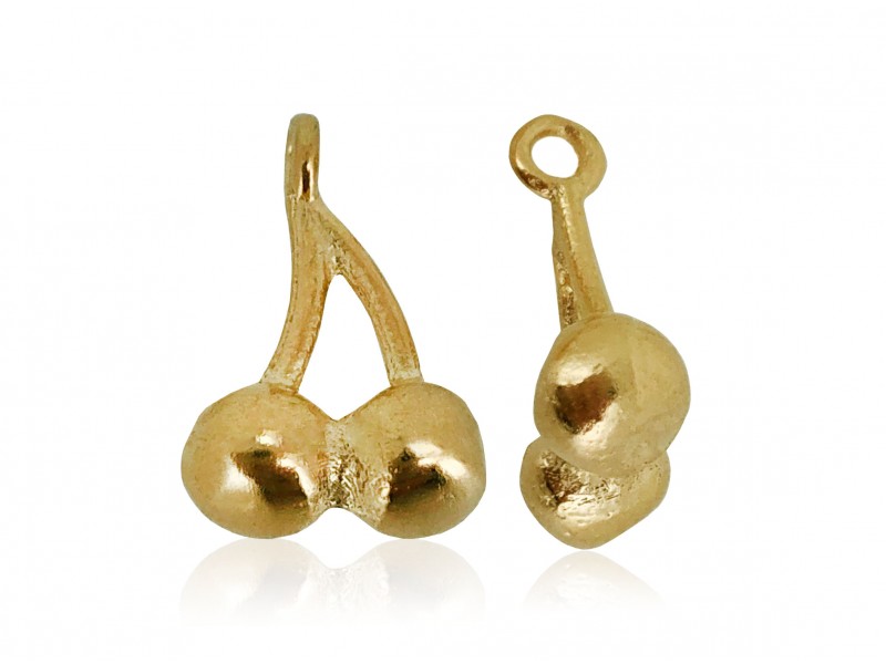 Deep Gold Plated Cherry Charm