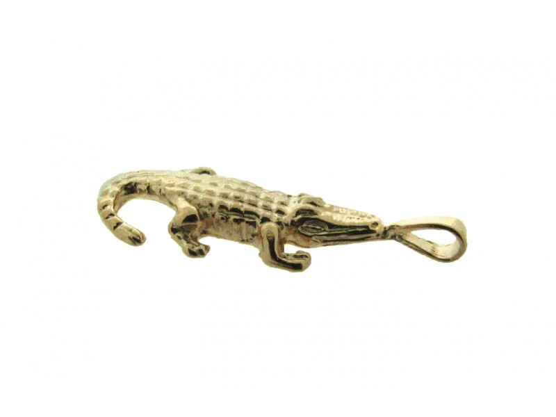 Deep Gold Plated Crocodile Pendant