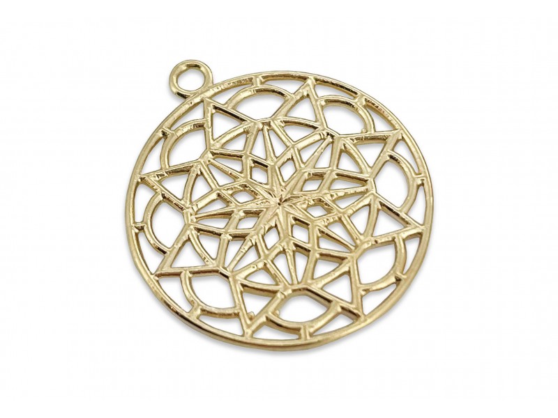 Gold Plated Mandala Pendant