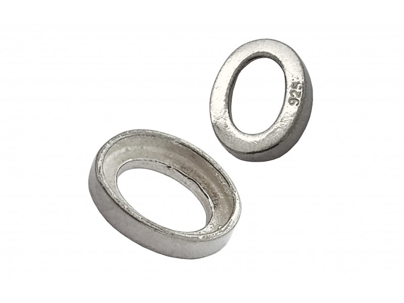 SILVER 925 CAST OVAL CAB SETTING - 10mm x 8mm